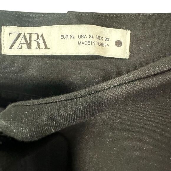 ZARA Black High Rise Waist Mini Eye & Hook Ankle Hem Dress Pants - Picture 7 of 10